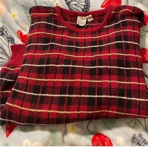 Vintage Grandpa Sweater Red Crewneck Knit